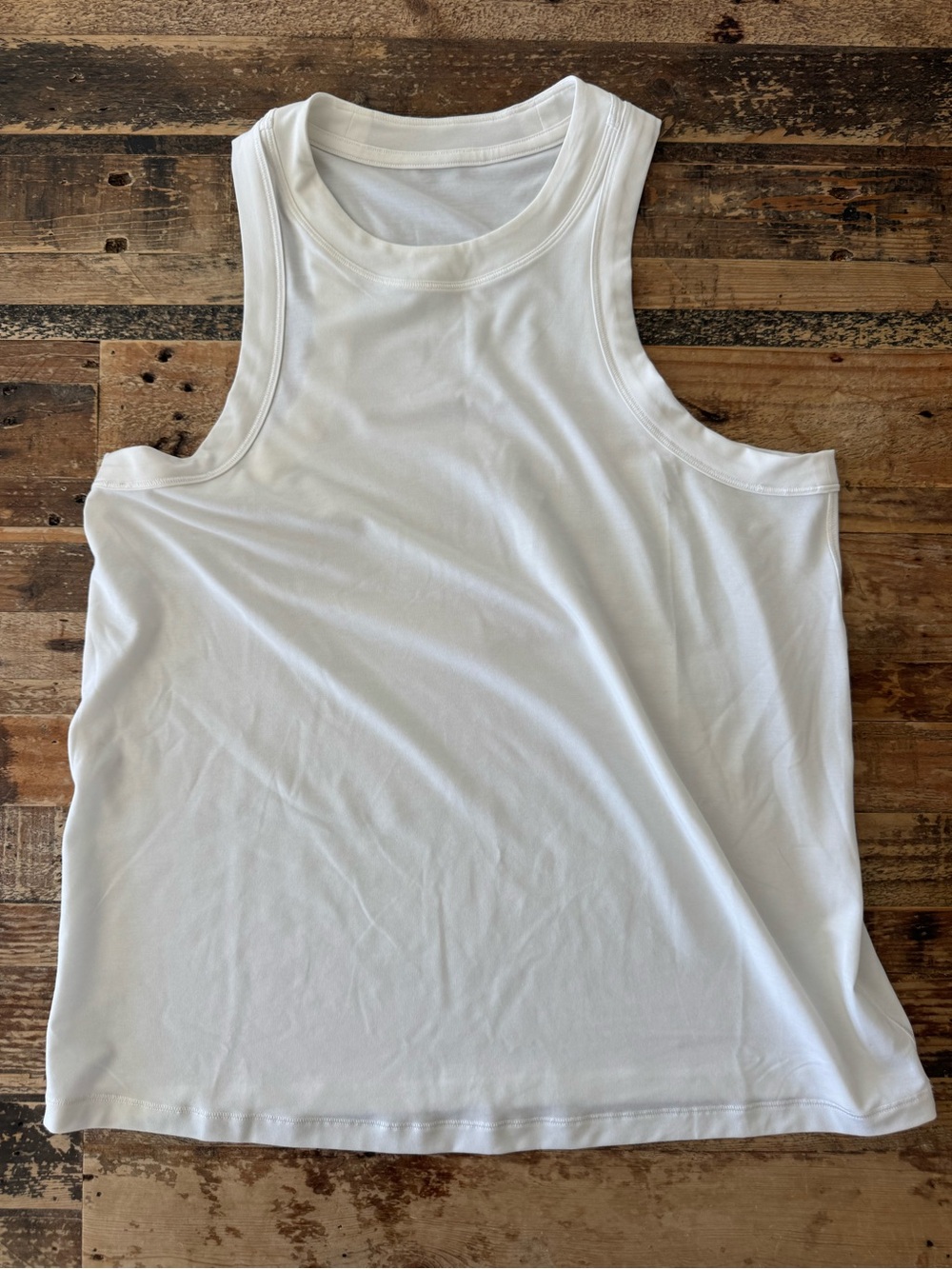 lululemon Jersey Training Tank, White High-Neck Athletic Tank